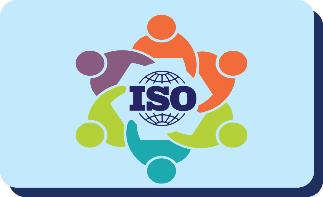 ISO certification document and stamp